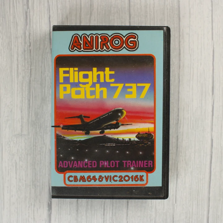 Flight Path 737 Commodore 64 játék kazetta tokja elölről