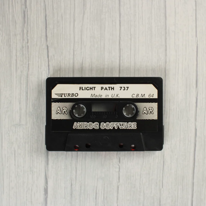 Fekete Flight Path 737 magnetofonkazetta Commodore 64-hez