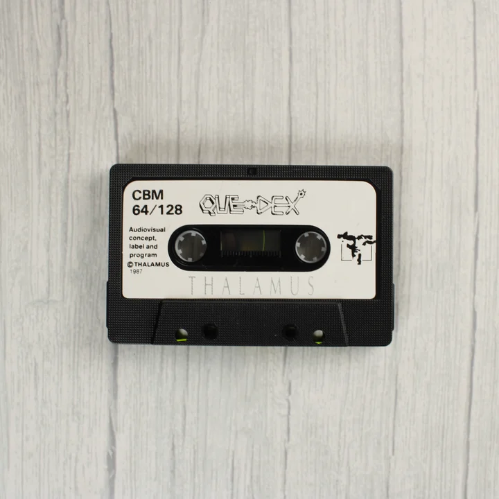 Que-Dex videójáték kazetta Commodore 64-hez
