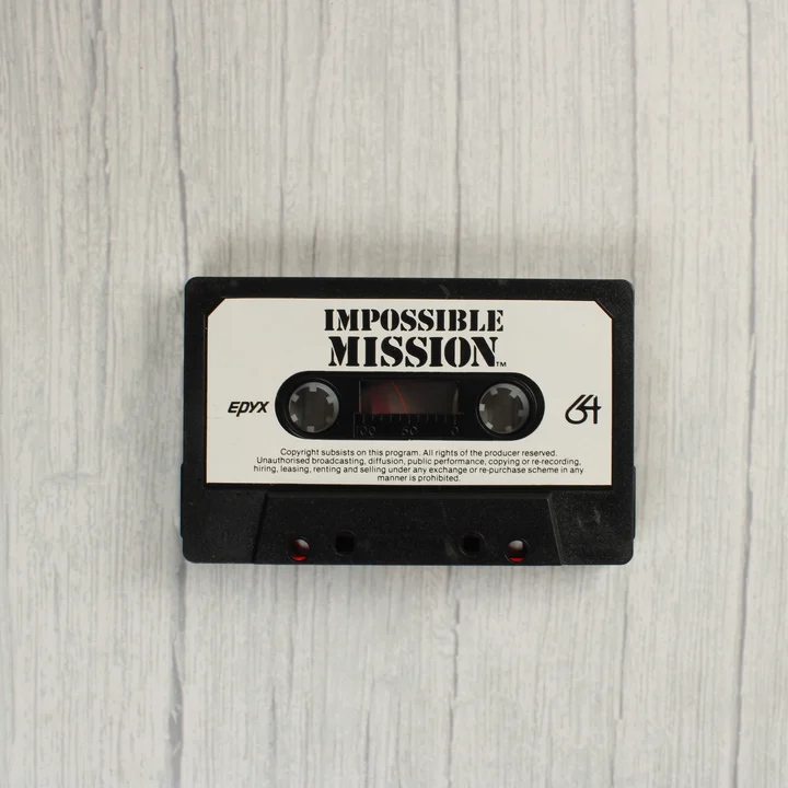 Impossible Mission fekete kazetta fehér címkével