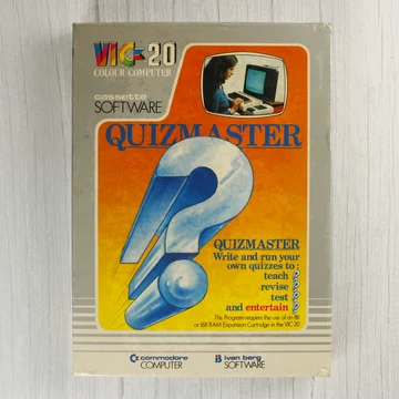 Quizmaster szoftver dobozának előlapja Commodore VIC-20-hoz