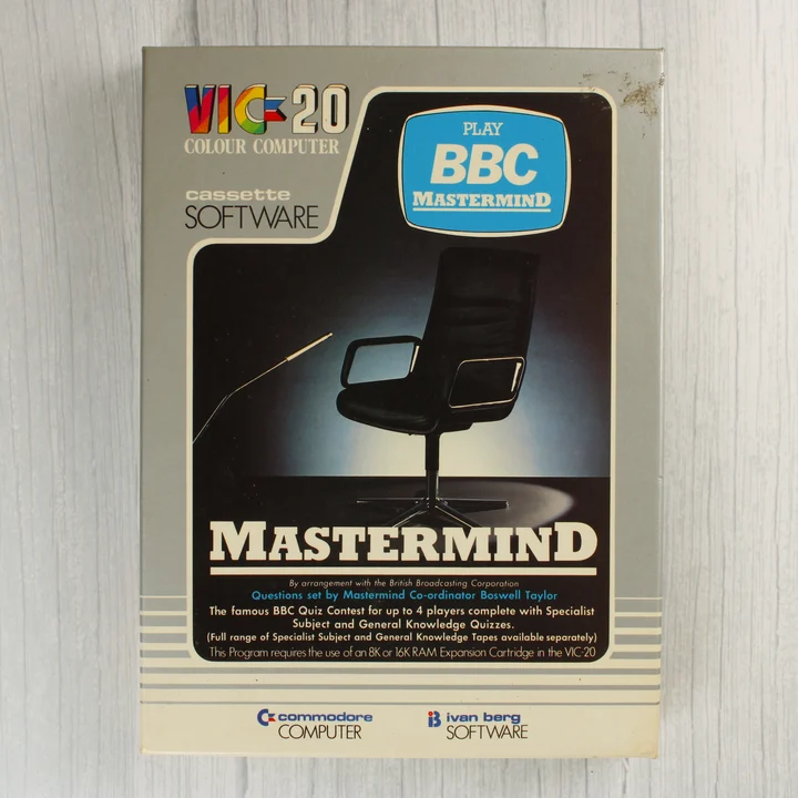 Mastermind videójáték doboza Commodore VIC-20-hoz