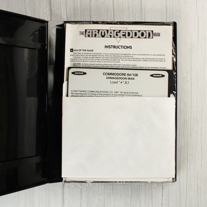 A játék floppy lemeze és használati útmutatója