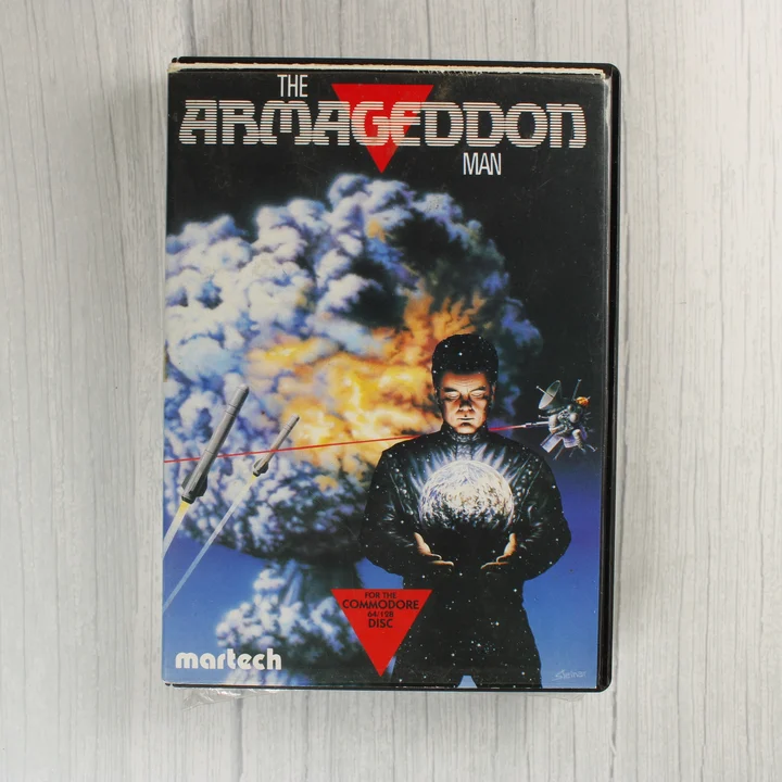The Armageddon Man Commodore 64 játék dobozának előlapja