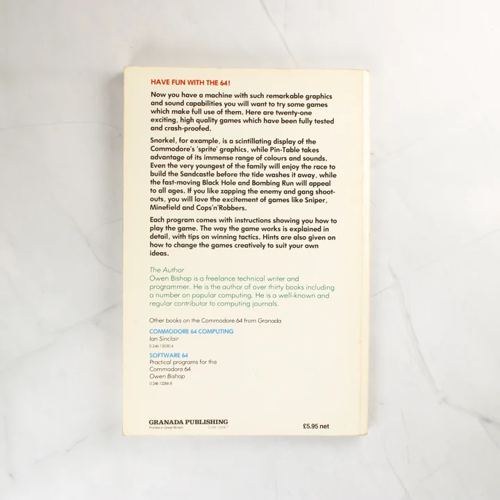 The Commodore 64 Games Book hátlap The Commodore 64 Games Book hátoldala