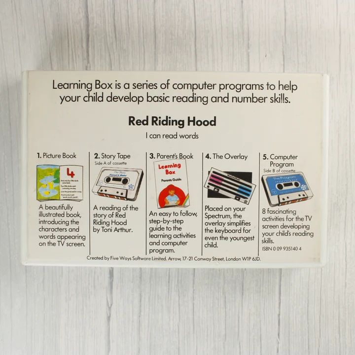 Learning Box Red Riding Hood hátoldal Learning Box Red Riding Hood ZX Spectrum játék dobozának hátoldala