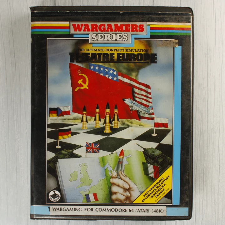 Theatre Europe C64 borító A Theatre Europe videójáték elülső borítója Commodore 64-re