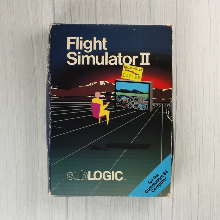 Flight Simulator II Commodore 64 doboz elölnézete