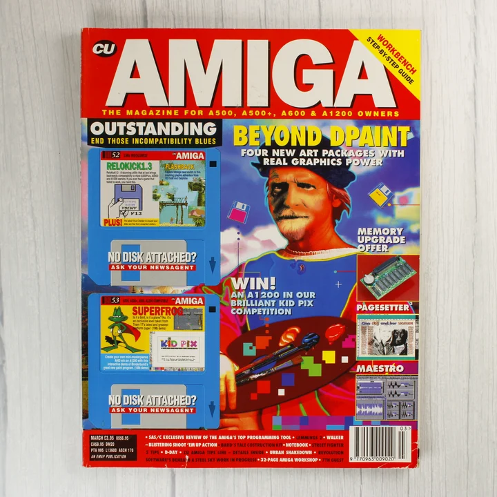 A CU Amiga magazin 1993. márciusi számának színes borítója