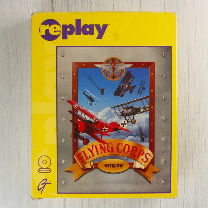 Flying Corps PC játék sárga dobozának előlapja