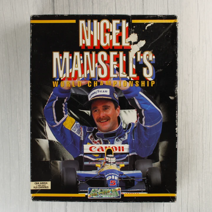 Nigel Mansell's World Championship Amiga játék dobozának eleje