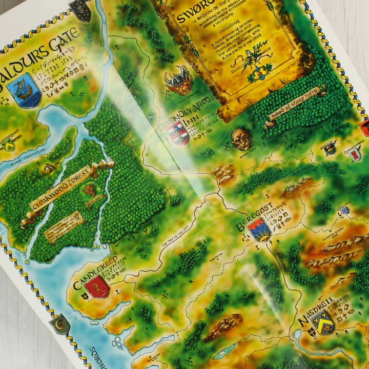 Baldur's Gate térkép Baldur's Gate Sword Coast színes térkép