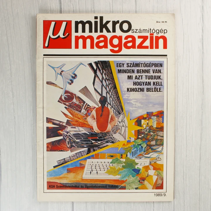 A Mikroszámítógép Magazin 1989/9-es számának színes címlapja