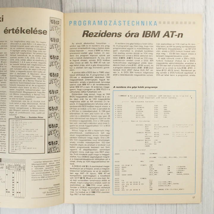 Mikroszámítógép Magazin belső tartalom A Mikroszámítógép Magazin egyik belső oldala programozási cikkel.
