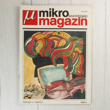 A Mikroszámítógép Magazin 1989/4-es számának színes címlapja.