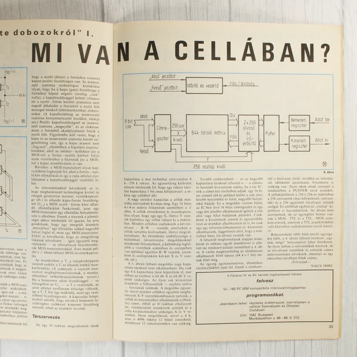 Mikroszámítógép Magazin belső tartalom A Mikroszámítógép Magazin egyik belső oldala technikai ábrákkal