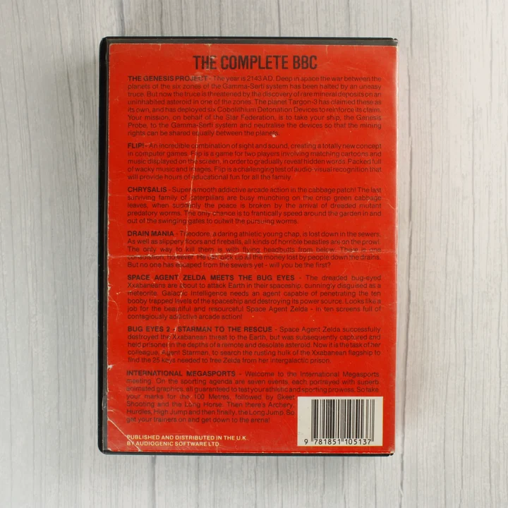 The Complete BBC videójáték gyűjtemény hátlapja vonalkóddal