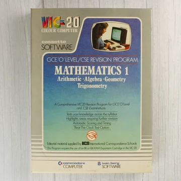 Commodore VIC-20 Mathematics 1 szoftver dobozának előlapja