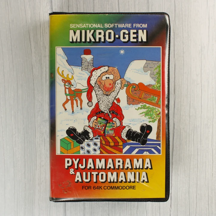 A Pyjamarama és Automania Commodore 64 játék színes borítója