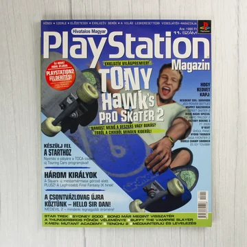A Hivatalos Magyar PlayStation Magazin 11. számának címlapja Tony Hawk's Pro Skater 2 grafikával.