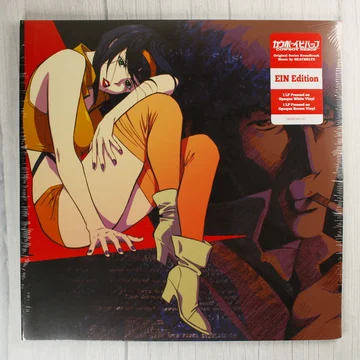 Cowboy Bebop bakelit lemez borítója Faye Valentine karakterével