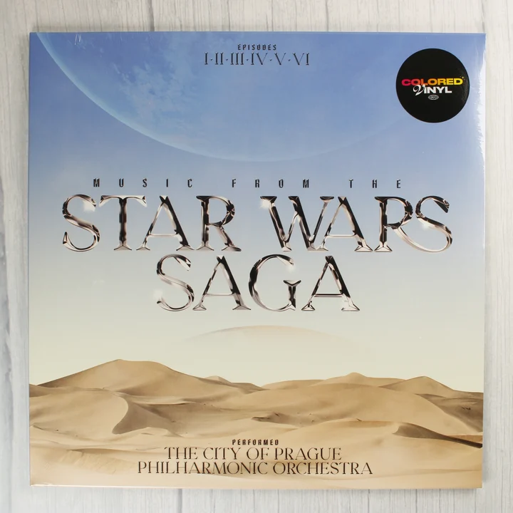 Music from the Star Wars Saga bakelit lemez előlapja sivatagi tájjal