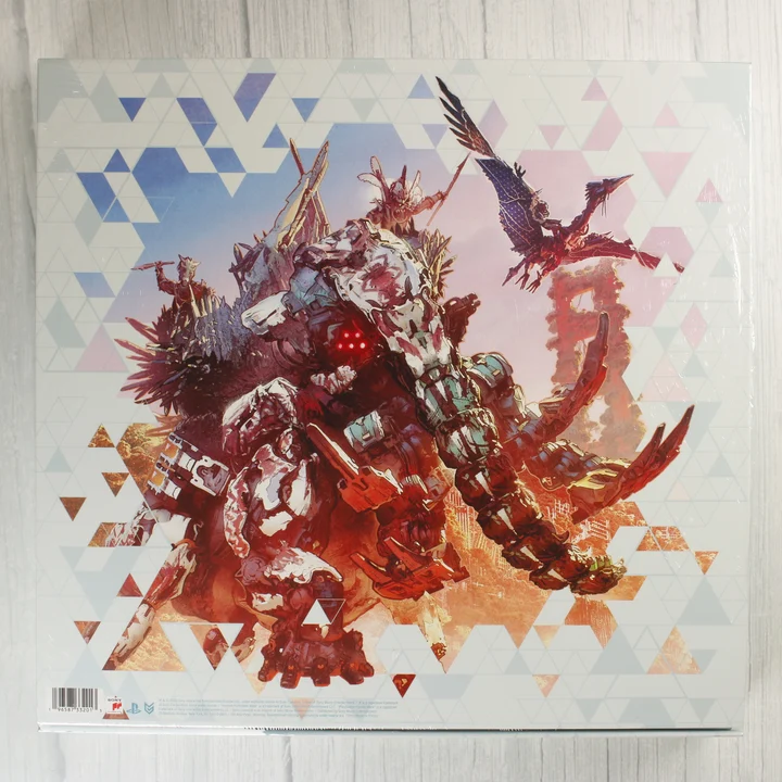 Horizon Forbidden West 6 LP bakelit box set hátoldala gépi lénnyel