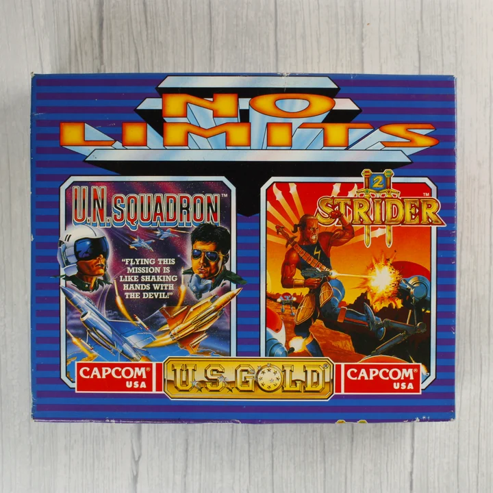 No Limits C64 doboz elölnézet A No Limits videójáték-válogatás színes kartondoboza elölről.
