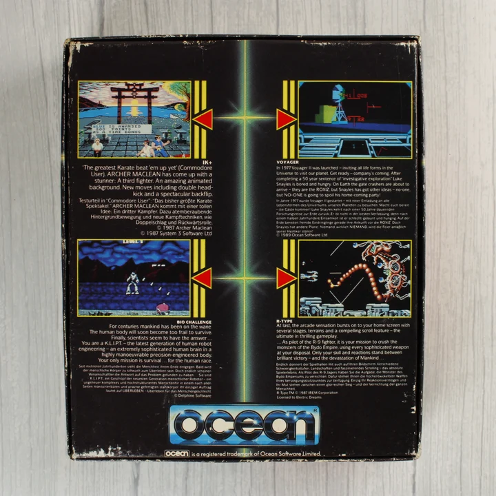 Light Force Amiga doboz hátoldal A Light Force videójáték-válogatás dobozának hátoldala leírásokkal