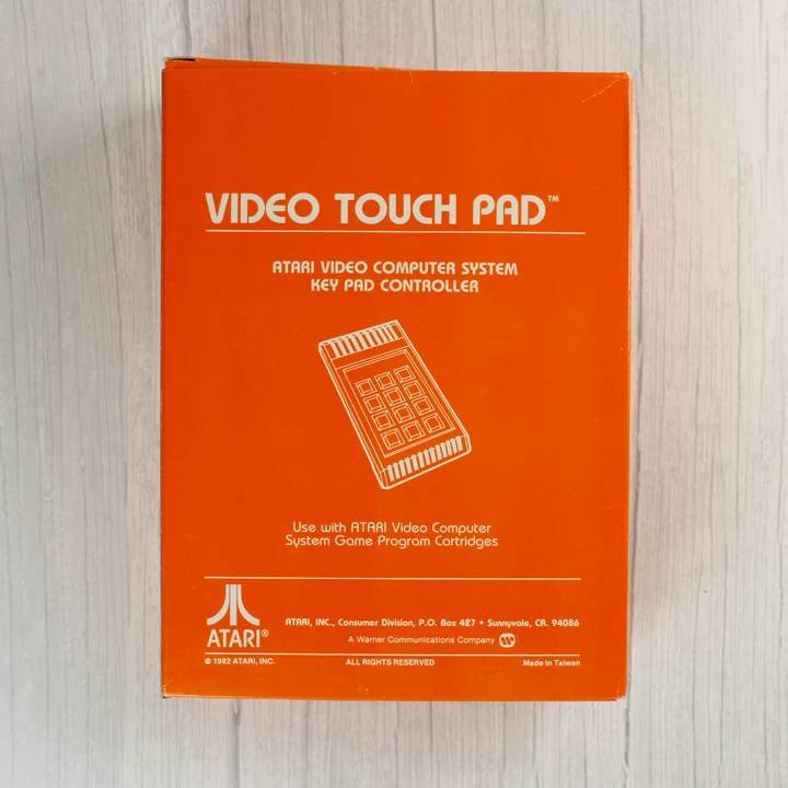 Atari Video Touch Pad doboz hátoldala