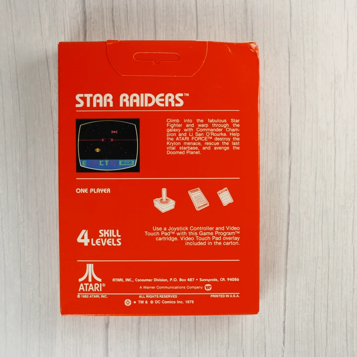 Atari Star Raiders doboz hátulnézet