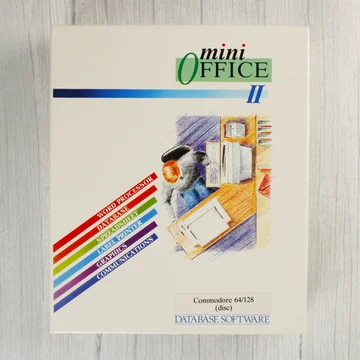Mini Office II szoftver dobozának eleje Commodore 64-hez