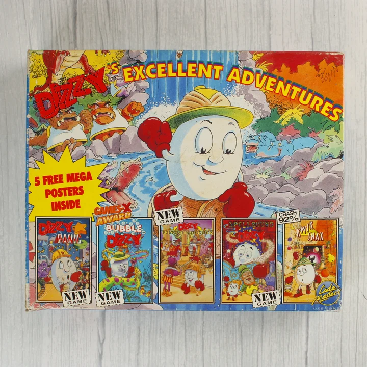 Dizzy's Excellent Adventures Atari ST játékgyűjtemény dobozának eleje