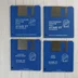 Négy darab kék Atari ST floppy lemez a Dizzy játékokkal