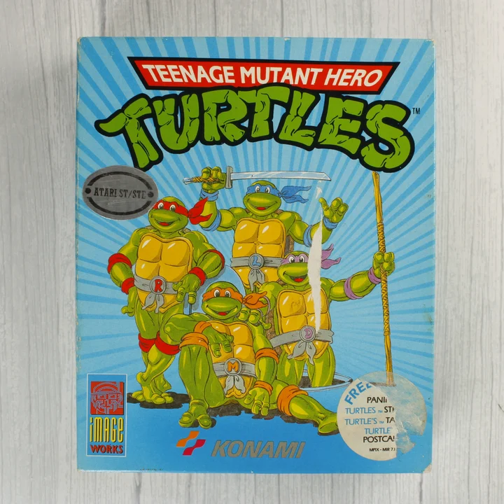 Teenage Mutant Hero Turtles Atari ST doboz Teenage Mutant Hero Turtles Atari ST videójáték dobozának előlapja