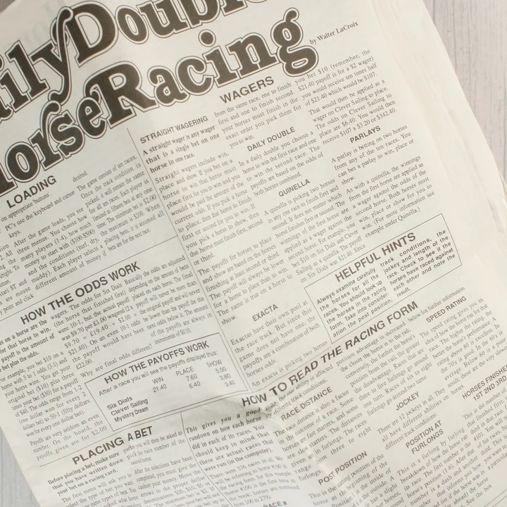 A játékhoz mellékelt részletes angol nyelvű használati útmutató szövege.