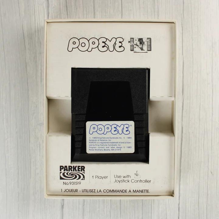Popeye Atari 2600 cartridge a belső tartóban