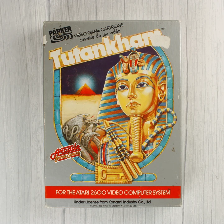Tutankham Atari 2600 doboz Tutankham Atari 2600 videójáték dobozának előlapja