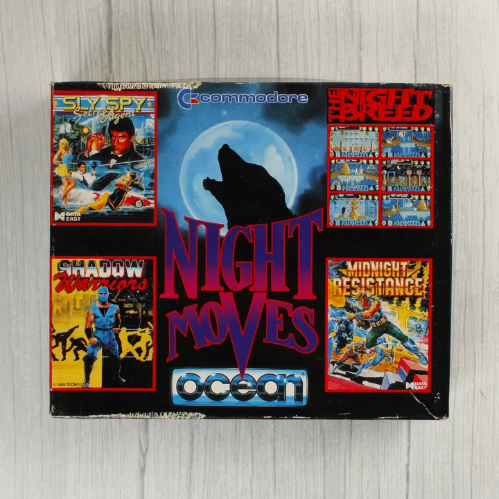Night Moves Commodore 64 játékgyűjtemény doboza