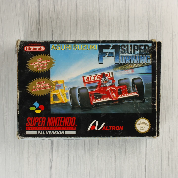 Aguri Suzuki F-1 Super Driving SNES játék dobozának előlapja