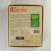 A Waterloo Amiga játék dobozának hátoldala leírással és képernyőmentésekkel