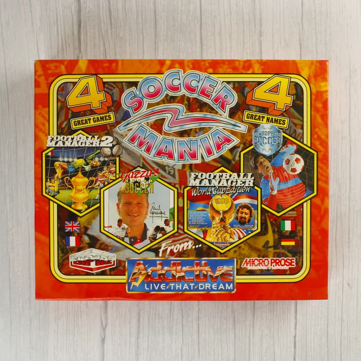 Soccer Mania Amiga játékgyűjtemény dobozának eleje