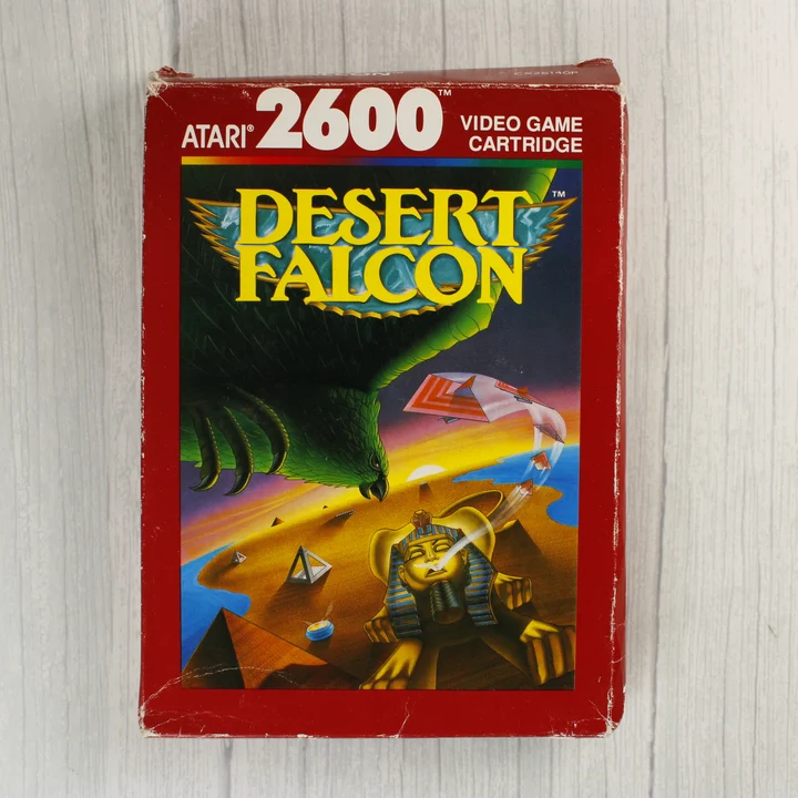 Desert Falcon Atari 2600 videójáték dobozának előlapja