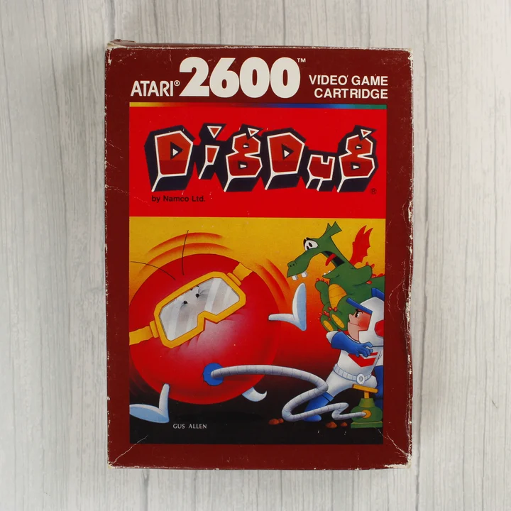 Dig Dug Atari 2600 videójáték dobozának előlapja