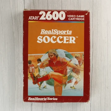 Az Atari 2600 RealSports Soccer videójáték dobozának elölnézete