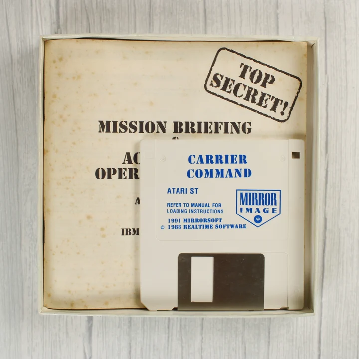 Carrier Command 3,5 colos floppy lemez és kézikönyv a dobozban