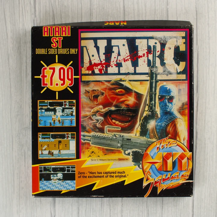 NARC Atari ST doboz A NARC videójáték Atari ST kiadásának doboza elölről