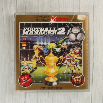 Football Manager 2 Commodore 64 játék előlapja műanyag tokban