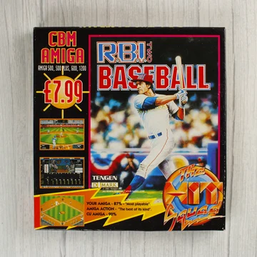 R.B.I. Two Baseball Amiga játék dobozának előlapja