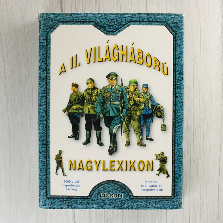 A II. Világháború Nagylexikon előlap A II. Világháború Nagylexikon CD-ROM szoftver dobozának előlapja